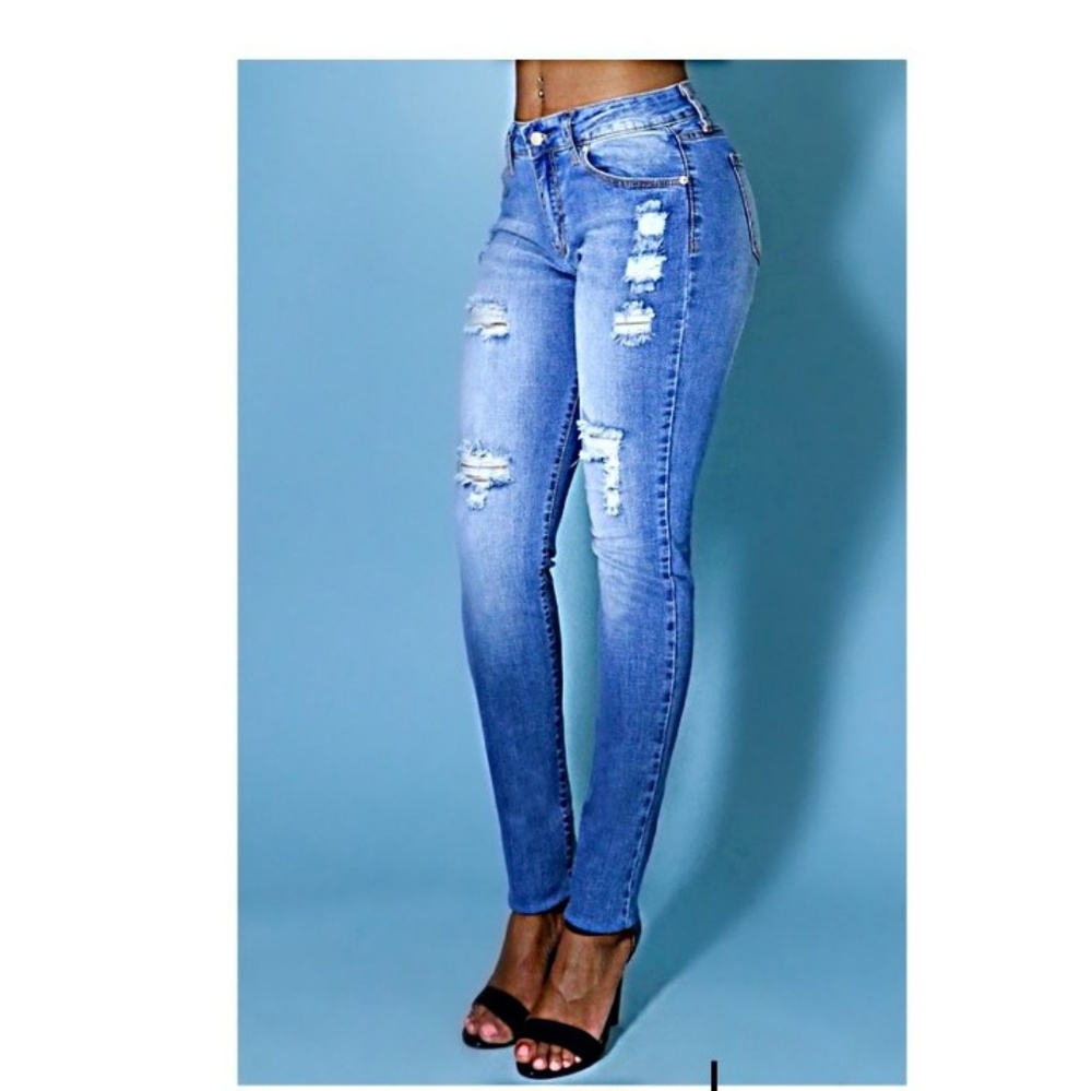 Distressed Denim Jean's